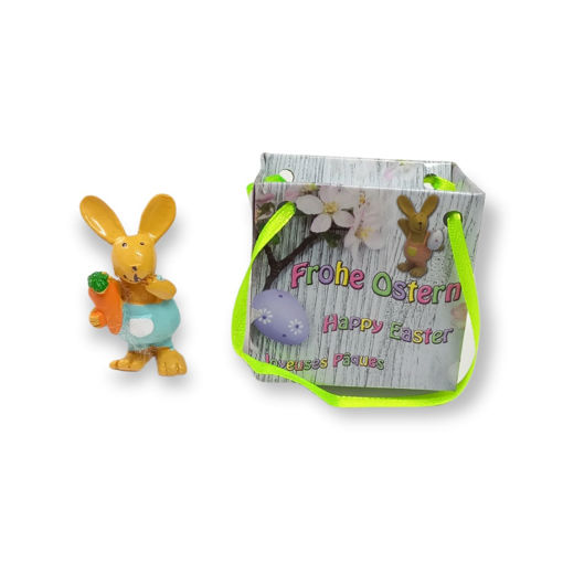 Picture of EASTER RABBIT FIGURINE BLUE IN BAG 5CM